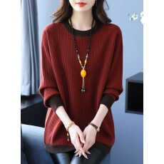批发胖mm秋冬中长款羊毛打底衫女<b class='q'>加肥</b><b class='q'>加大</b>码宽松显瘦圆领毛衣内搭上衣