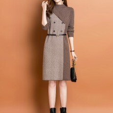 批发小个子内搭毛衣<b class='q'>裙子</b>女秋季2025新款针织连衣裙秋冬羊毛打底裙