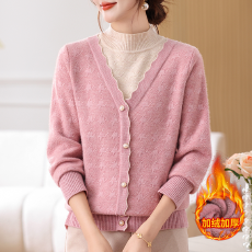 批发妈妈装假两件针织时尚女<b class='q'>中老年</b>秋冬保暖半高领2026新款毛衣