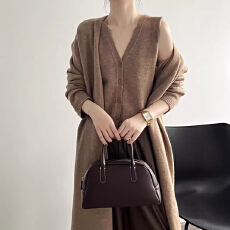 批发韩版宽松中<b class='q'>长款</b>针织开衫外套女秋冬新款小个子<b class='q'>马甲</b>毛衣背心两件套