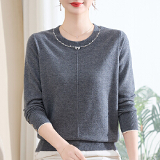 休闲风中老年妈妈针织套头女宽松毛衣女装时尚显瘦气质上衣服饰