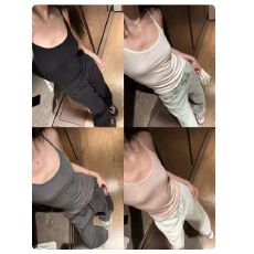 批发天丝羊毛纯色吊带背心女<b class='q'>春</b>夏简约百搭高级感修身白色打底内搭上衣