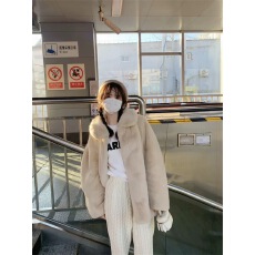 批发韩国秋冬款小白熊人造<b class='q'>皮草</b>休闲宽松翻领大衣环保仿<b class='q'>水貂</b>毛毛外套女