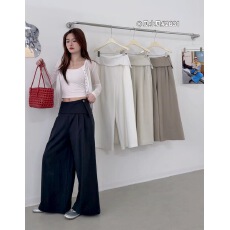 批发2026春季新款<b class='q'>韩版</b>慵懒风高腰屁帘系带阔腿休闲裤女百搭垂感长裤子