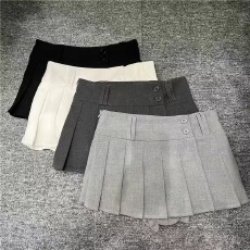 批发学院风高腰百褶半身裙<b class='q'>女</b>显瘦百搭时尚气质减龄A字短裙<b class='q'>西装</b>百褶裙