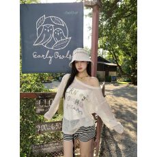 批发原版棉麻 超绝清透罩衫<b class='q'>T</b><b class='q'>恤</b>女春夏爆款清新长袖韩系减龄印花小上衣