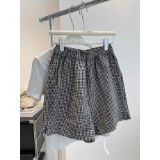 批发【原版做工】特<b class='q'>大码</b>300斤日系小格子短裤女夏松紧腰宽松阔腿裤