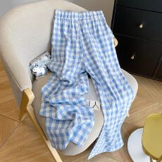 批发【原版面料】特<b class='q'>大码</b>300斤格子休闲阔腿裤女秋季宽松拖地长裤