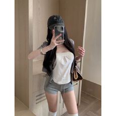 批发kumikumi慵懒风<b class='q'>短袖</b>开衫外套内搭显瘦背心<b class='q'>女</b>春季休闲