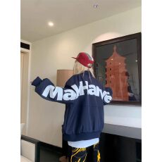 批发小牛津复合贴皮刺绣 美式字母刺绣外套春季街头休闲百搭情侣夹克