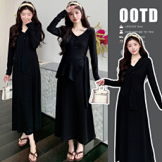 批发实拍~有货2026春秋新款孕妇气质连衣裙可哺乳加披肩套装