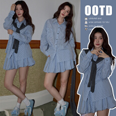 春夏新长袖孕妇装上衣2026韩版宽松大码三件套孕妇半身裙套装