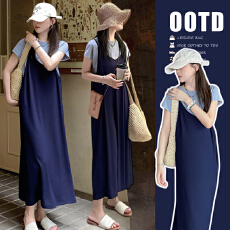 批发现 夏季新品韩版宽松吊带裙+圆领T恤<b class='q'>孕妇</b><b class='q'>舒适</b>套装