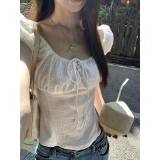 批发红人馆<b class='q'>短袖</b><b class='q'>t</b><b class='q'>恤</b>女2026新款夏季穿搭白色修身显瘦短款设计感上衣女