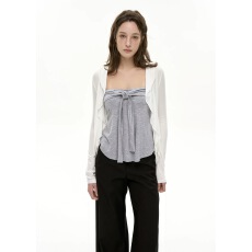 批发HEYABC 春夏荷叶边开衫抹胸上衣2026女百搭减龄纯欲凉感长袖T恤