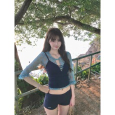 批发韩系纯欲气质碎花网纱<b class='q'>短袖</b><b class='q'>T</b><b class='q'>恤</b><b class='q'>女</b>夏季新款修身显瘦吊带背心两件套