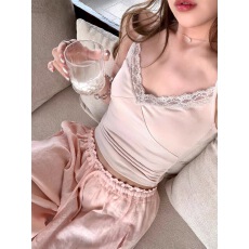 批发Yookson 奶油Ballet 91天丝面料柔软自带凉感<b class='q'>蕾丝</b>花边修身吊带