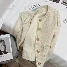 批发2025秋季新款小香风外套女法式名媛毛呢单外套高档气质粗花呢上衣