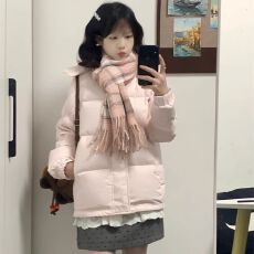 批发中戏羽绒棉服女短款2025年新款冬季<b class='q'>外套</b>韩系超好看奶蓝色棉衣棉袄