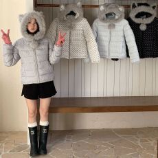批发实拍2026<b class='q'>冬</b>季甜美少女风波点棉服女短款加厚连帽小个子<b class='q'>冬</b>季棉衣