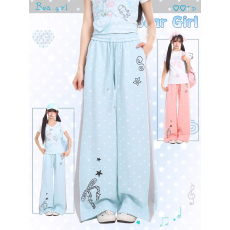 批发韩系波点休闲卫<b class='q'>裤</b>女夏季多巴胺穿搭宽松显瘦薄款直筒长<b class='q'>裤</b>子