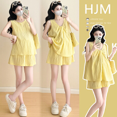 批发2026<b class='q'>夏</b>季新款高级显气质扭扭结设计甜美孕妇装套装