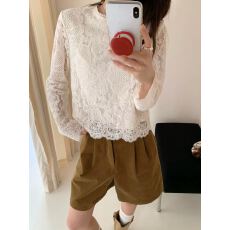 批发秋季<b class='q'>新款</b>优雅时尚百搭长袖拼接钩花蕾丝衫<b class='q'>衬衣</b>上衣女