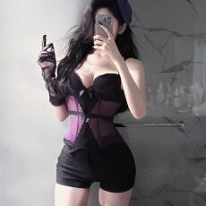 批发成熟性感御姐风范穿搭套装女蕾丝花边拼接吊带背心纯欲