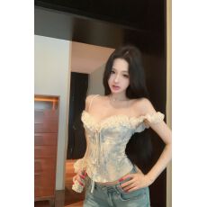 批发纯欲风网纱拼接抹胸背心女夏季收腰鱼骨胸衣内搭辣妹性感上衣外穿