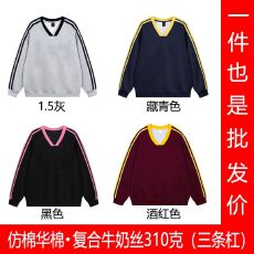 批发男女同款全消光抗起球CVC螺口仿棉华棉复合牛奶丝310克潮牌卫衣