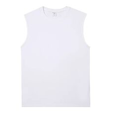 批发210克纯棉成人背心款无袖男装光版背心空白板上衣坎肩