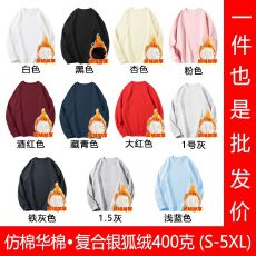 批发（男女同款）全消光抗起球螺口仿棉华棉复合银狐绒400克潮牌卫衣