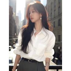 IAMJAMJQ175“极简气质翻领白衬衫