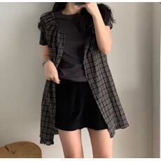 批发chic 2026 夏季 单穿 或叠穿小清新格子<b class='q'>连衣裙</b>