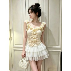批发网纱带胸垫2026新款性感辣妹女<b class='q'>夏</b>季纯欲风蕾丝鱼骨抹胸吊带上衣