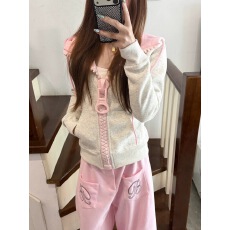 批发30号拉链美式复古刺绣连帽卫衣女秋冬新款显瘦大拉链<b class='q'>开衫外套</b>