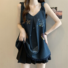 批发实拍~大码胖MM2026新款刺绣蕾丝花边复古显瘦无袖吊带背心上衣