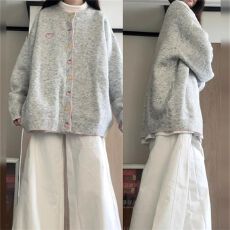 批发2025新款慵懒风毛衣<b class='q'>外套</b>女春秋季高级感韩系上衣宽松休闲针织开衫