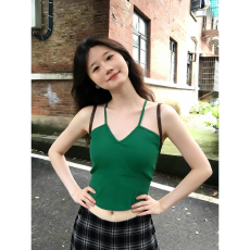 批发官图 随心裁<b class='q'>莫代尔</b>260克1*1 镂空纯欲交叉露背吊带心机外穿