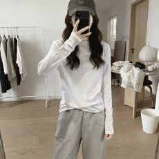 批发白色长袖t恤女2026春秋季<b class='q'>新款</b>休闲风百搭<b class='q'>打底衫</b>内搭洋气纯色上衣