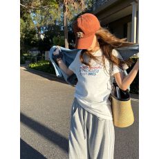 批发原版面料 字幕印花短袖t恤女新款清新文艺风宽松显瘦百搭上衣