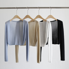 批发短款冰丝针织防晒开衫小<b class='q'>外套女</b>夏季薄款配裙子披肩外搭罩衫空调衫