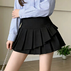 批发实拍不规则西装<b class='q'>短裙</b>裤女夏季侧拉链高腰A字半裙小个子百褶<b class='q'>半身</b>裙