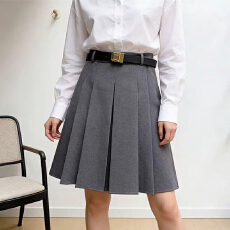 批发实拍a字气质西装中裙半身裙<b class='q'>女</b>2026新款高腰显瘦百褶裙小个子伞裙