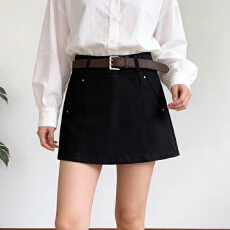 批发实拍韩系高腰显瘦牛仔半身短<b class='q'>裙</b>女新款百搭<b class='q'>修身</b>A字<b class='q'>裙</b>洋气减龄<b class='q'>裙</b>裤