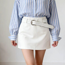 批发实拍韩版气质淑女简约高腰设计感修身显瘦百搭包臀A字裙半身裙女