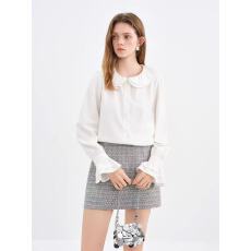 批发双层娃娃领刺绣甜美减龄<b class='q'>衬衫</b>2025冬季新款内搭<b class='q'>衬衣</b>