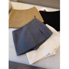 批发<b class='q'>大码</b>女装超百搭胖MM灰色高腰设计感半身裙秋冬显瘦设计感短裤裤裙