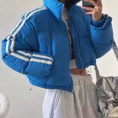 批发韩版简约复古<b class='q'>百搭</b>棉衣短款时尚立领运动外套保暖面包服款