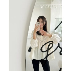 批发2026春装新款 复古<b class='q'>刺绣</b>蕾丝花边宽松大码长袖<b class='q'>衬衫</b> 韩系搭配<b class='q'>衬衣</b>女